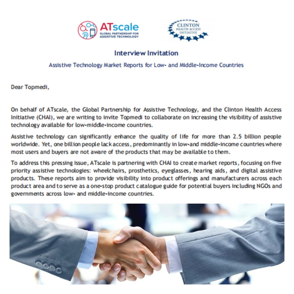 Topmedi Named Among Top Wheelchair Suppliers in Low and Middle Income Countries Market Report