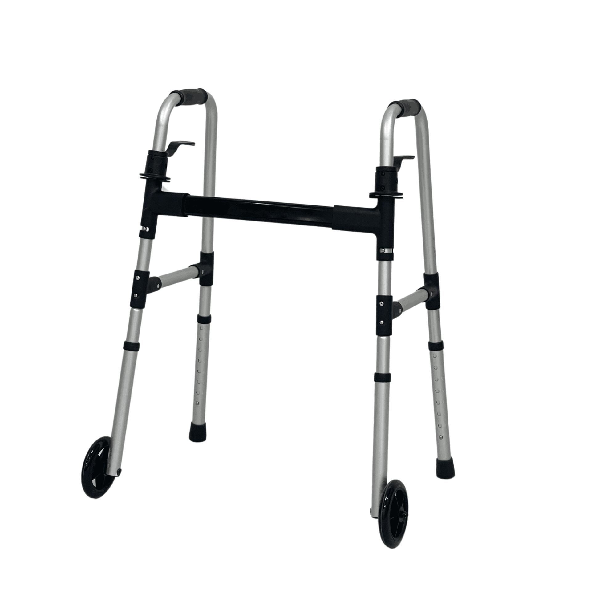 The design principles of a walker involve ergonomics, safety, and practicality. Here are detailed explanations for the three design features you raised:  Why are the handlebars adjustable?