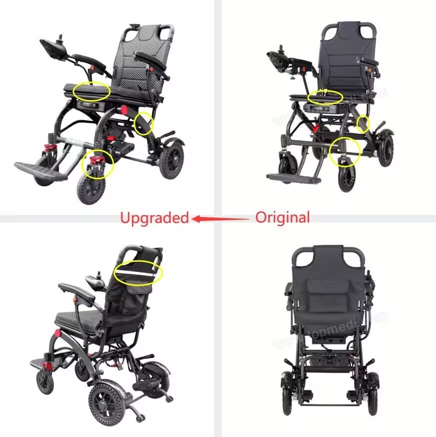 Comparison between old and new versions: TEW112E→TEW206 new carbon fiber electric wheelchair